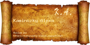 Kaminszky Alexa névjegykártya